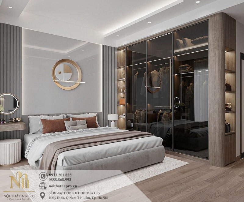 Thiết kế nội thất phòng ngủ 25m2 hiện đại