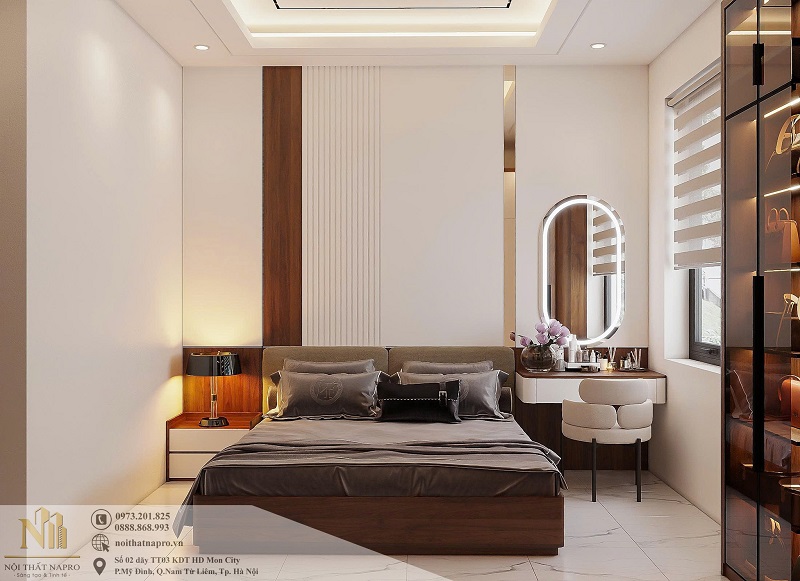 Thiết kế nội thất phòng ngủ nhà anh Giang