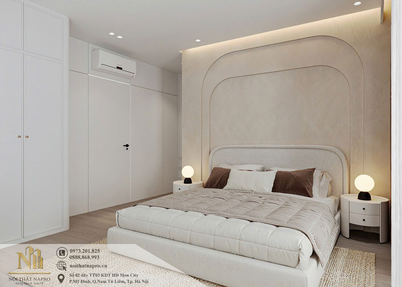 Thiết kế nội thất phòng ngủ màu trắng thanh lịch