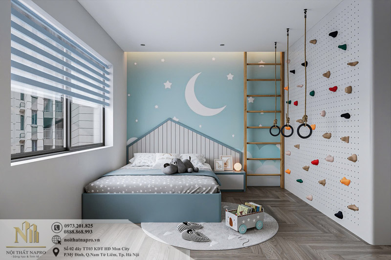 Thiết kế nội thất phòng ngủ cho bé trai đáng yêu