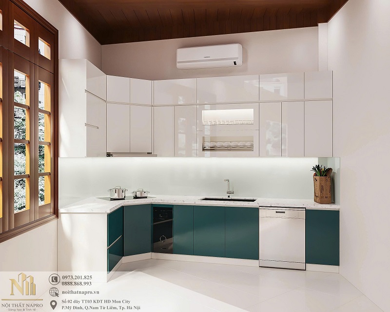 Tủ bếp Acrylic NAC33 nhà cô Tuất