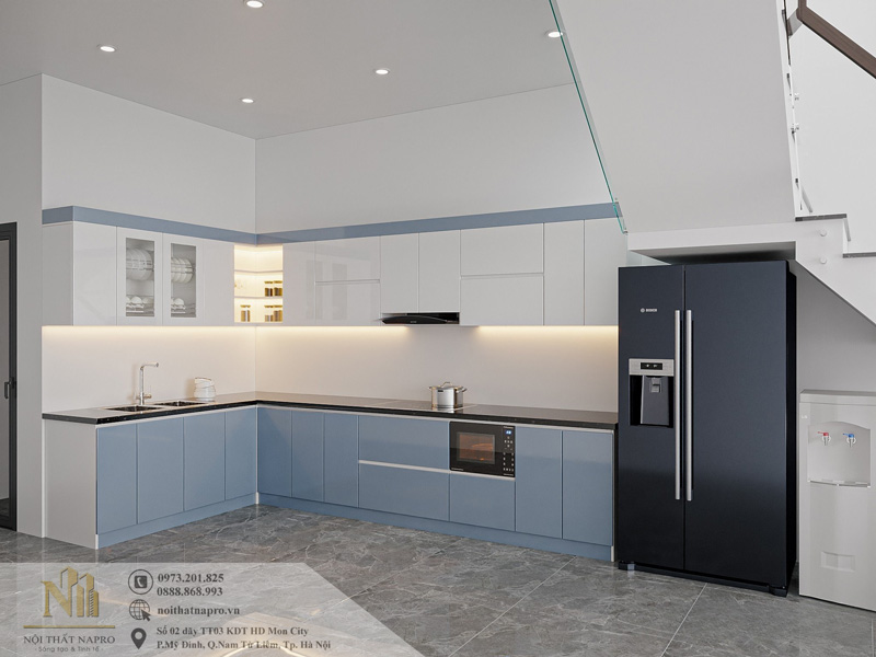 Tủ bếp Acrylic NAC41 nhà anh Tình