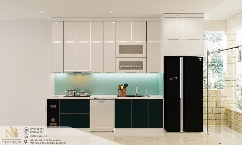 Tủ bếp cánh kính NCK36 nhà Anh Minh