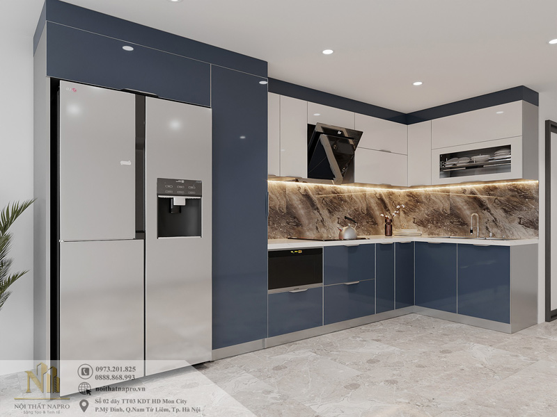 Tủ bếp cánh kính NCK53 nhà chú Vương