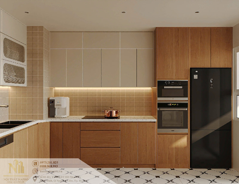 Tủ bếp Laminate NLA26 nhà chị Nga