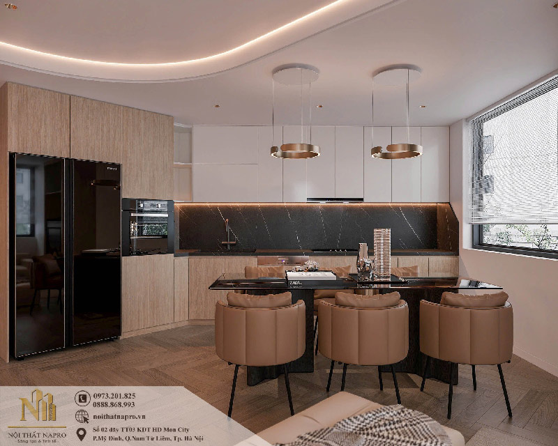 Tủ bếp Laminate NLA27 nhà chị Oanh