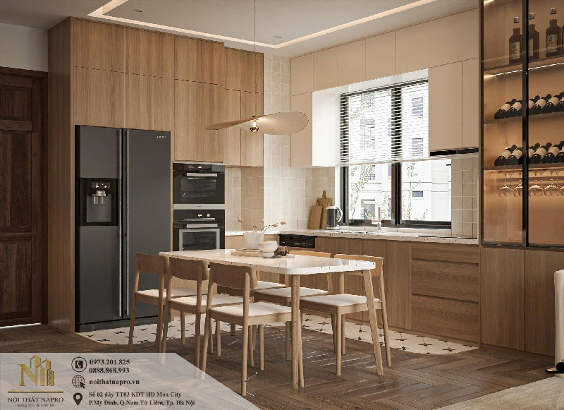 Tủ bếp Laminate NLA28 nhà anh Kiên