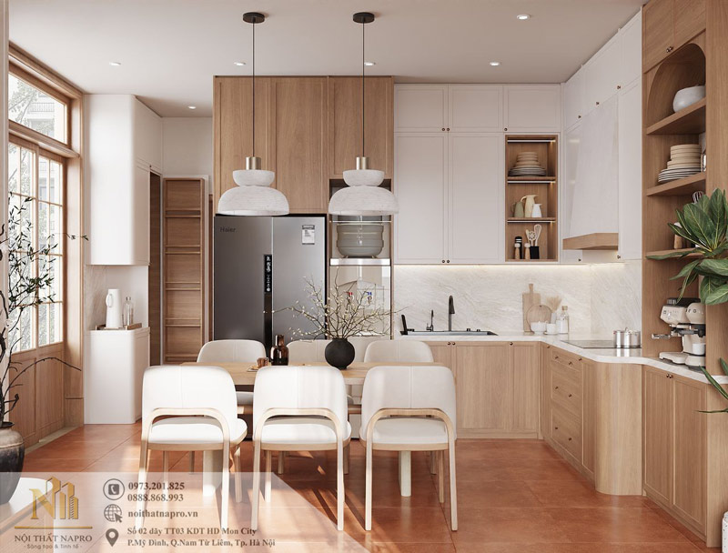 Tủ bếp Melamine NME22 nhà anh Đức