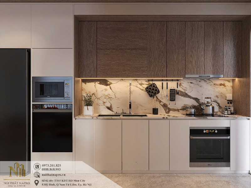 Tủ bếp Melamine NME24 nhà anh Hải